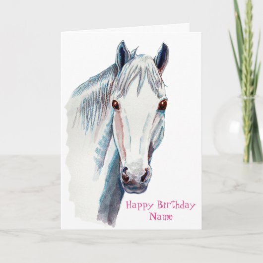 Carte Anniversaire du Cheval Blanc (Devant)