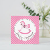 Carte Anniversaire du Cheval Rosé (Debout devant)