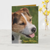 Carte Anniversaire du chien (Fleur jaune)