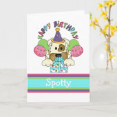 Carte Anniversaire du chien (Fleur jaune)