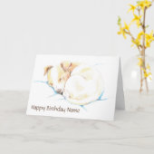 Carte Anniversaire du chien coquelicot de Cube Jack Russ (Fleur jaune)