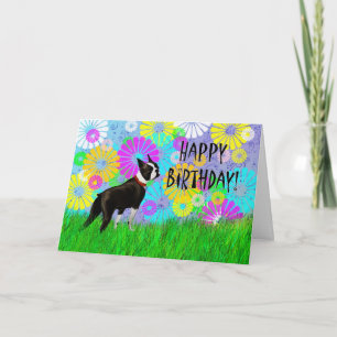 Carte Anniversaire du chien de Boston Terrier
