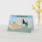 Carte Anniversaire du chien de compagnie dans la c (Fleur jaune)