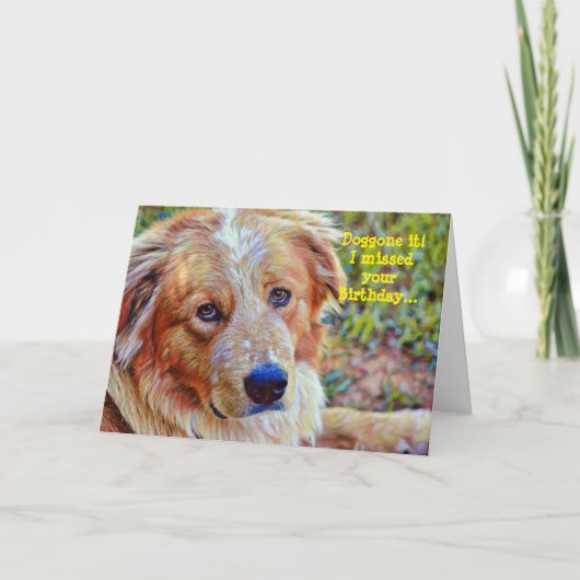 Carte Anniversaire du chien triste (Devant)