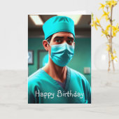 Carte Anniversaire du chirurgien sérieux (Fleur jaune)