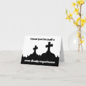 Carte Anniversaire du cimetière d'humour tordu (Fleur jaune)