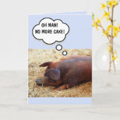Carte Anniversaire du cochon (Fleur jaune)