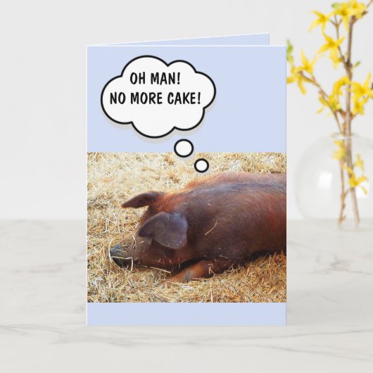 Carte Anniversaire du cochon (Fleur jaune)