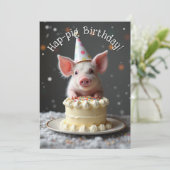 Carte Anniversaire du cochon de Hap (Debout devant)