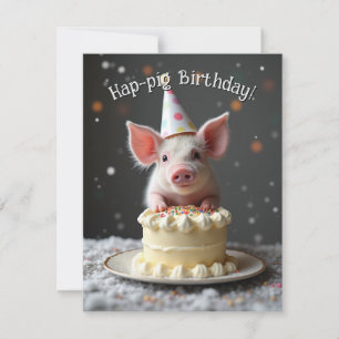 Carte Anniversaire du cochon de Hap