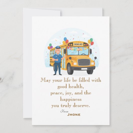 Carte Anniversaire du conducteur (Devant)
