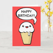 Carte Anniversaire du cône de glace (Fleur jaune)