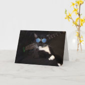 Carte Anniversaire du Cool "From the Cat" (Fleur jaune)