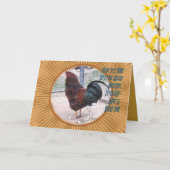 Carte Anniversaire du coq-personnaliser (Fleur jaune)