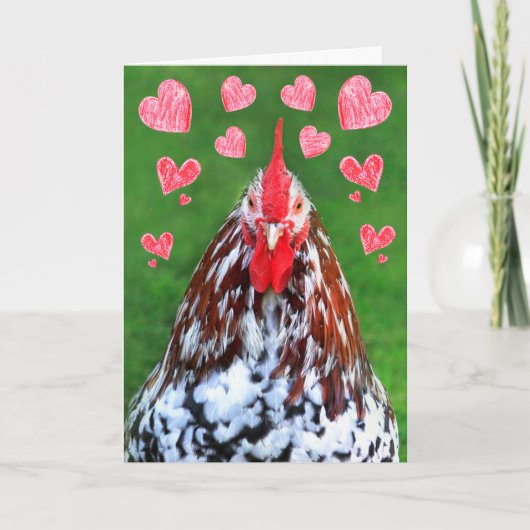 Carte Anniversaire du coq romantique Manly (Devant)
