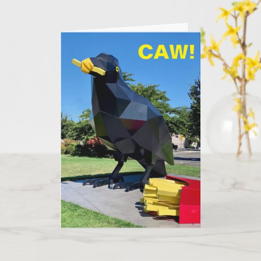 Carte Anniversaire du Corbeau géant (Fleur jaune)