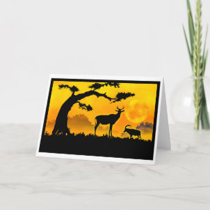 Carte Anniversaire du coucher de soleil en Afrique