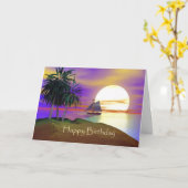 Carte Anniversaire du coucher du soleil (Fleur jaune)