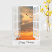 Carte Anniversaire du coucher du soleil de Seagull (Fleur jaune)