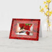 Carte Anniversaire du couple lesbien aux roses rouges (Fleur jaune)