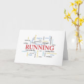 Carte Anniversaire du coureur avec des mots (Fleur jaune)