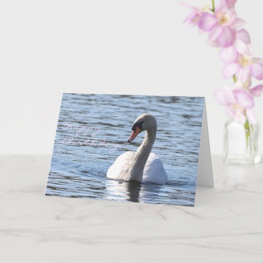 Carte Anniversaire du cygne (Orchidée)