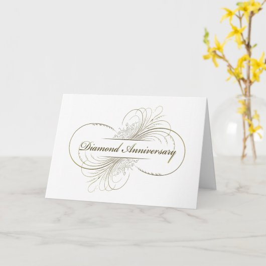 Carte Anniversaire du diamant (Fleur jaune)