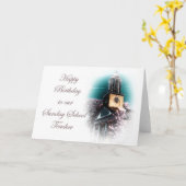 Carte Anniversaire du dimanche enseignant (Fleur jaune)