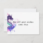 Carte Anniversaire du dragon d'aquarelle mystique (Dos)