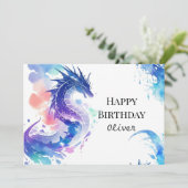 Carte Anniversaire du dragon lunaire mythique (Debout devant)