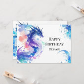 Carte Anniversaire du dragon lunaire mythique (Devant/Arrière en situation)