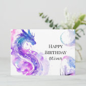 Carte Anniversaire du dragon majestueux (Debout devant)