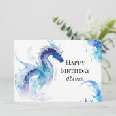Carte Anniversaire du Dragon numérique mignon (Debout devant)