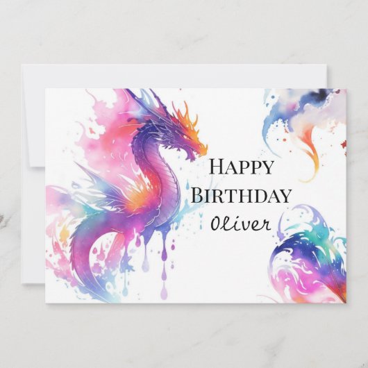 Carte Anniversaire du dragon sur mesure (Devant)