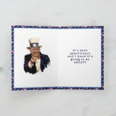CARTE ANNIVERSAIRE DU DRAPEAU AMÉRICAIN DONALD TRUMP (Intérieur)