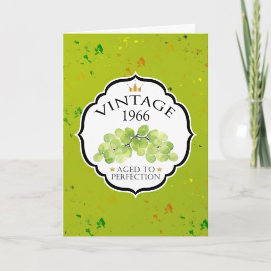 Carte Anniversaire du Étiquette du vin vintage (Devant)