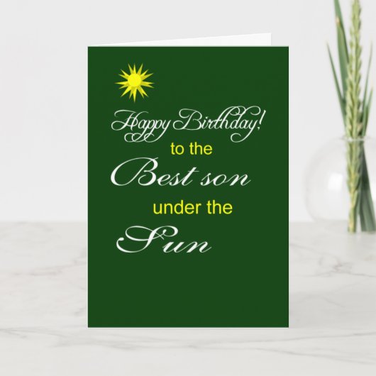 Carte anniversaire du fils (Devant)