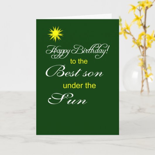 Carte anniversaire du fils (Fleur jaune)