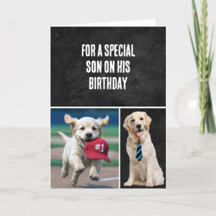 Carte Anniversaire du Fils avec des récupérateurs d'or