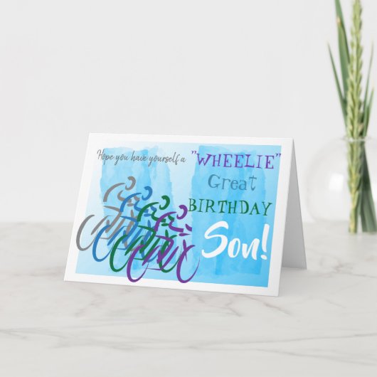 Carte Anniversaire du fils cycliste (Devant)