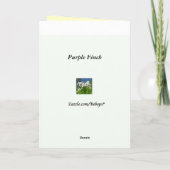 Carte Anniversaire du Finch pourpre (Dos)