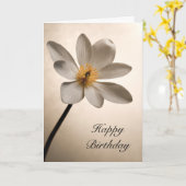 Carte Anniversaire du Fleur sauvage blanc (Fleur jaune)