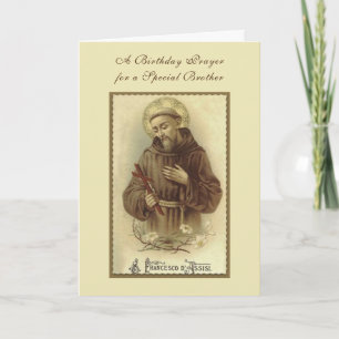 Carte Anniversaire du Frère catholique Saint-François