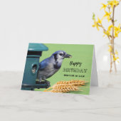 Carte Anniversaire du Frère en Droit avec Jay Bleu à Fee (Fleur jaune)