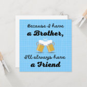 Carte Anniversaire du frère, frère comme ami (Devant/Arrière en situation)