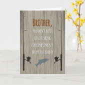 Carte Anniversaire du frère, pêche pour compléments (Fleur jaune)