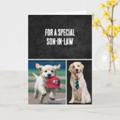 Carte Anniversaire du gendre avec des récupérateurs d'or (Fleur jaune)