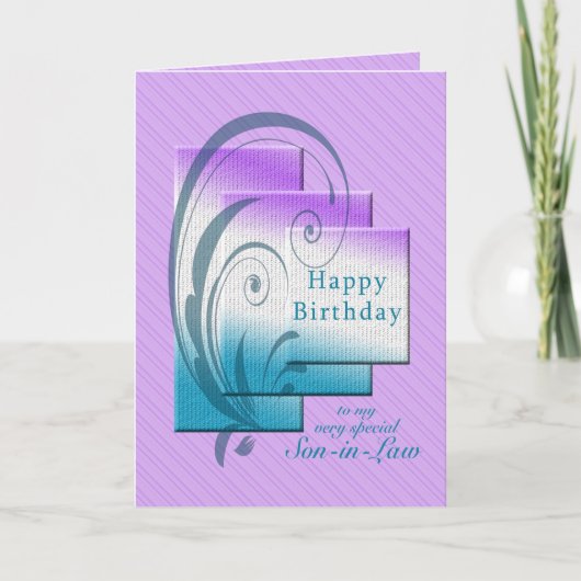 Carte Anniversaire du gendre, moderne et chic (Devant)