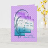 Carte Anniversaire du gendre, moderne et chic (Fleur jaune)