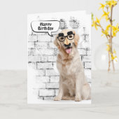 Carte Anniversaire du Golden Retriever (Fleur jaune)